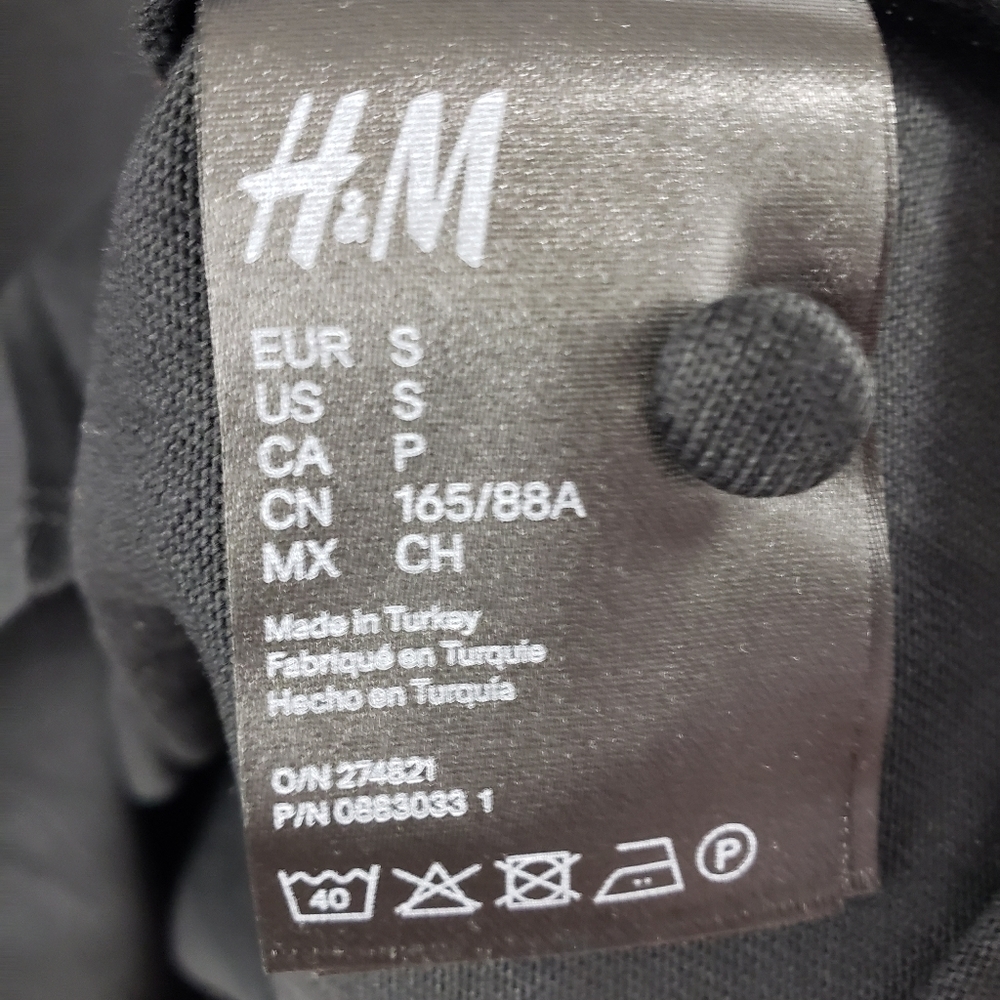 H&M Puff Sleeve Mini Black Dress L - Picture 5 of 7